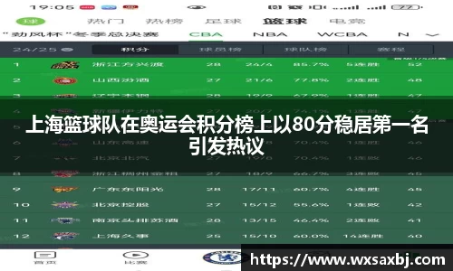 上海篮球队在奥运会积分榜上以80分稳居第一名引发热议